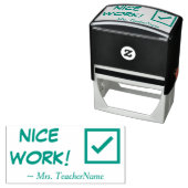 "NICE WORK!" +インストラクター名ラバースタンプ セルフインキングスタンプ (インサイチュ)
