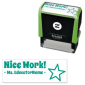 「Nice Work!」+カスタム教えの店名 セルフインキングスタンプ (インサイチュ)