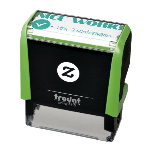 "NICE WORK!" +チューターの名前ラバースタンプ セルフインキングスタンプ (商品)
