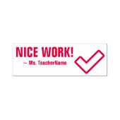 "NICE WORK!" +チューター名カスタムラバースタンプ セルフインキングスタンプ (デザイン)
