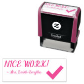 "NICE WORK!" +チューター名ラバースタンプ セルフインキングスタンプ (インサイチュ)