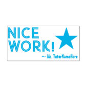 "NICE WORK!" +先生名ラバースタンプ セルフインキングスタンプ (デザイン)