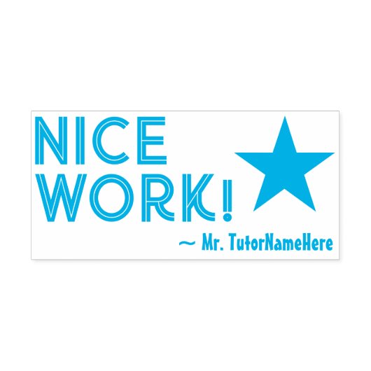 "NICE WORK!" +先生名ラバースタンプ セルフインキングスタンプ (デザイン)