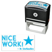 "NICE WORK!" +先生名ラバースタンプ セルフインキングスタンプ (インサイチュ)