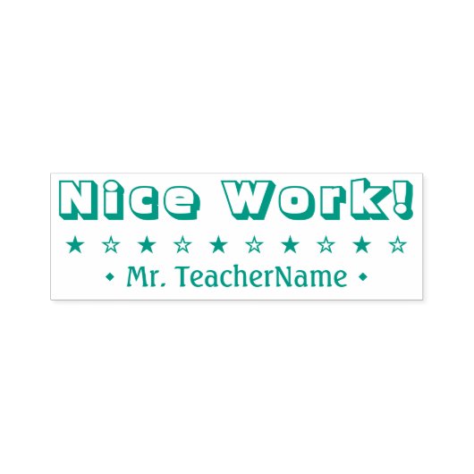 "Nice Work!" Teaching Assistant Rubber Stamp セルフインキングスタンプ (デザイン)