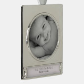 Nicece Name Year PhotoからAuntieとしてクリスマス1回目 シルバープレートバナーオーナメント (右)