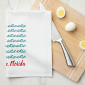 Nicevilleのフロリダの海洋波の旗の台所タオル キッチンタオル (四つ折り)