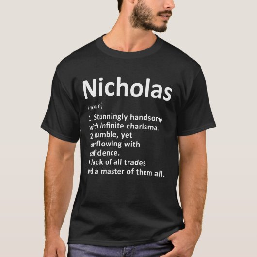 Nicholas定義パーソナライズされた名おもしろいBirthd Tシャツ (正面)