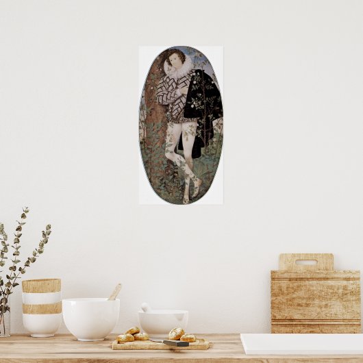 Nicholas Hilliard - Young man among the roses ポスター (キッチン)