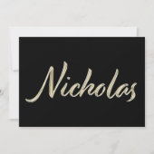 Nicholas Name white gold Handwriting Karte カード (正面)