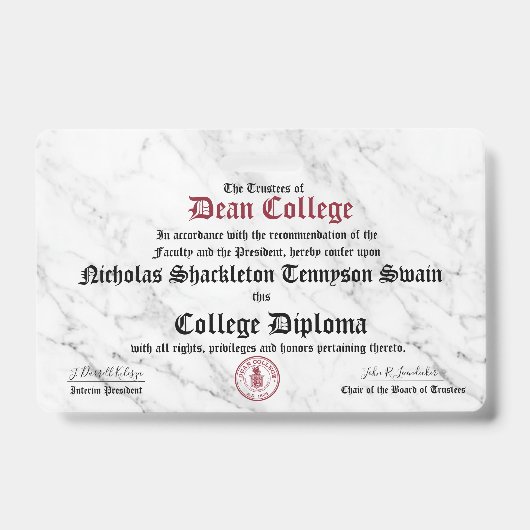 Nicholas Shackleton Tennyson Swain バッジ (正面)