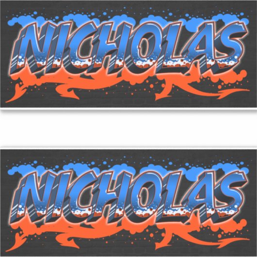 Nicholas Vorname Name Graffiti Aufkleber Sticker シール (正面)