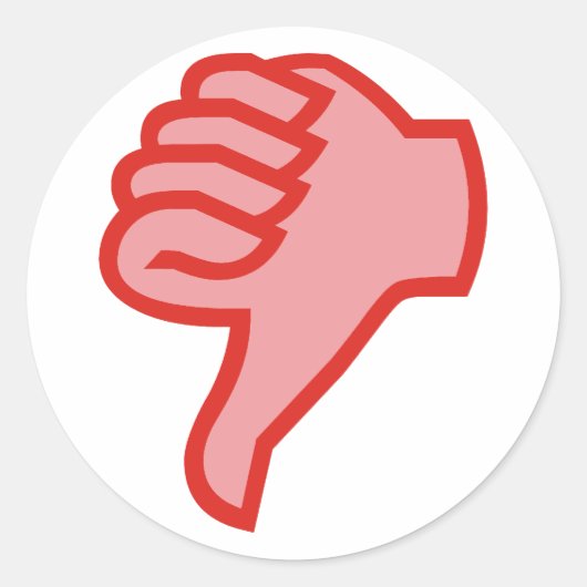 nicht not OK Daumen runter thumbs down ラウンドシール (正面)