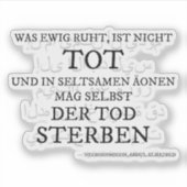 „Nicht tot ist...“ – Das Necronomicon-Zitat シール (正面)