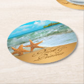 Nick Starfish COULE 頼 4 YOUR NAMES IN SAND ラウンドペーパーコースター (アングル)