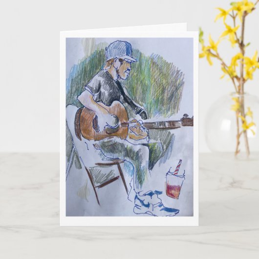 Nick the Guitarist Card カード (黄色い花)