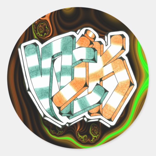 Nick to Garffitiアートステッカー1.5インチ ラウンドシール (正面)