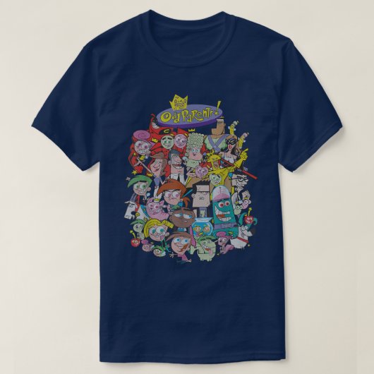 Nickelodeonかなり奇数の親の合計キャラクター Tシャツ (デザイン正面)