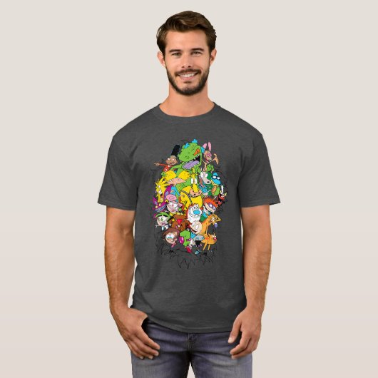 Nickelodeon Classic Characters Burstinghrough ee f Tシャツ (正面フル)