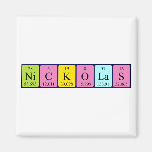 Nickolas周期表名磁石 マグネット (正面)