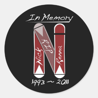 NickStickerBlackLarge ラウンドシール