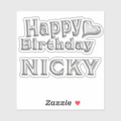 Nicky Happy Birthday silver Aufkleber Sticker シール (シート)