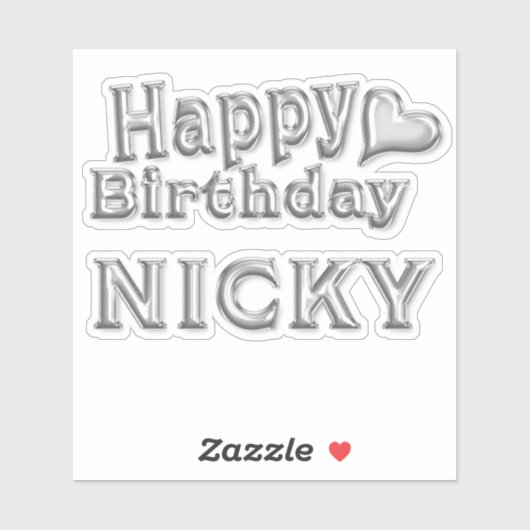 Nicky Happy Birthday silver Aufkleber Sticker シール (シート)