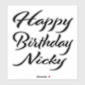 Nicky Name Vorname black Sticker Geburtstag シール (シート)