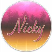 Nicky Vorname Name golden pink Aufkleber Sticker シール (正面)