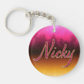 Nicky Vorname Name golden pink Schlüsselanhänger キーホルダー (正面)