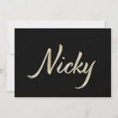 Nicky white gold Handwriting Karte カード (正面)