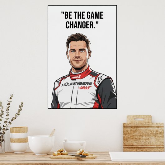 Nico Hülkenberg Racing Vector – Be the Game Change ポスター (キッチン)