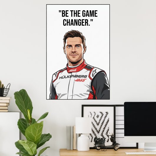 Nico Hülkenberg Racing Vector – Be the Game Change ポスター (ホームオフィス)