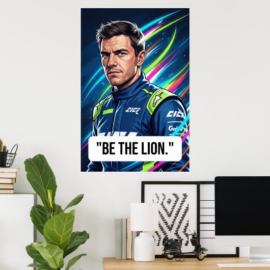 Nico Hülkenberg Racing Vector – Be the Lion Poster ポスター (ホームオフィス)