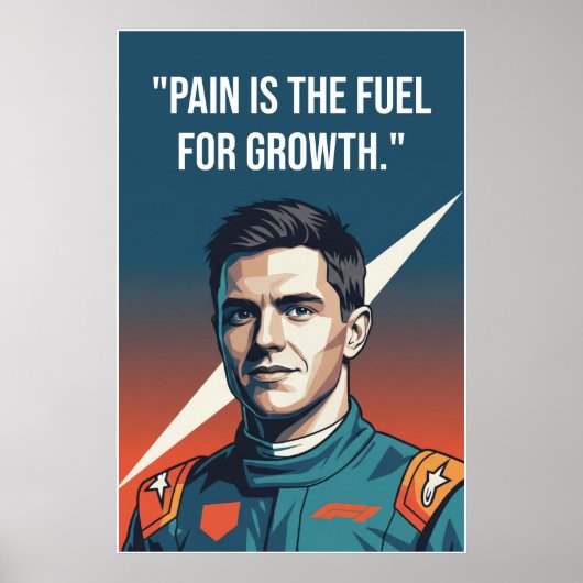 Nico Hülkenberg Racing Vector – Pain Is the Fuel ポスター (正面)