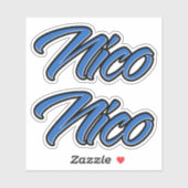 Nico Name blue Aufkleber Sticker Stickerset シール (シート)