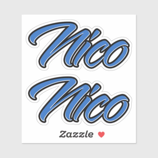 Nico Name blue Aufkleber Sticker Stickerset シール (シート)