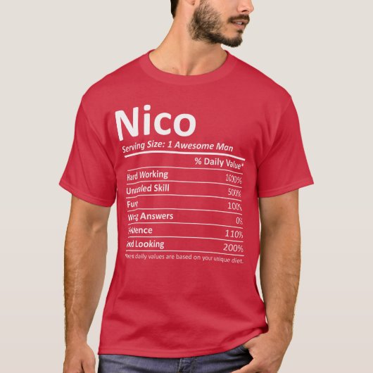 NICO Nutrition おもしろ 誕生日 名前入り ギ Tシャツ (正面)