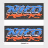 Nico Vorname Name Graffiti Aufkleber Sticker シール (シート)