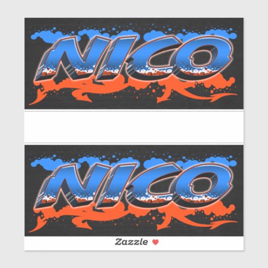 Nico Vorname Name Graffiti Aufkleber Sticker シール (シート)