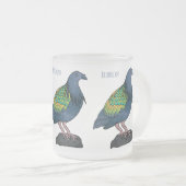 Nicobar pigeon bird cartoon illustration  フロストグラスマグカップ (正面右)