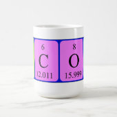 Nicolaの周期表の名前のマグ コーヒーマグカップ (中央)