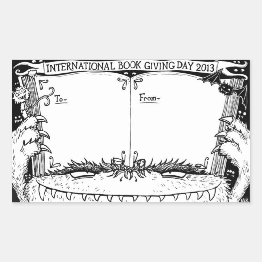 Nicola L. Robinson – ブック与えズ・デイ蔵書票 長方形シール (正面)