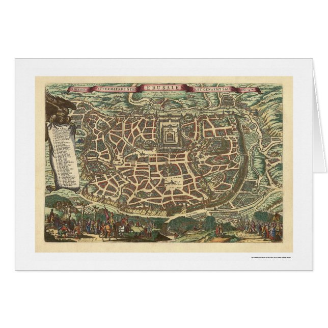 Nicolaes Visscher 1660年著エルサレムの地図 (正面横)