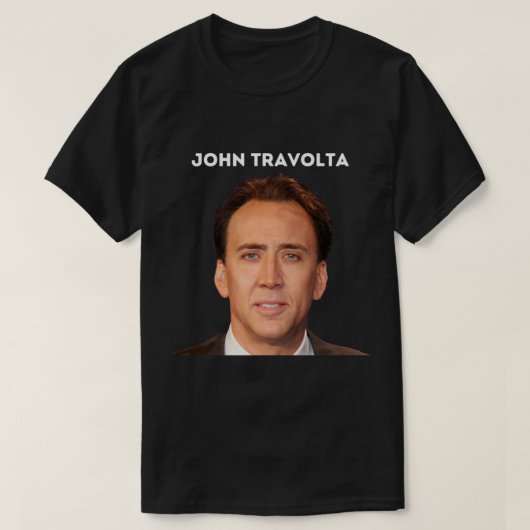 Nicolas Cage John Travolta顔オフMen_s Women_s Tシャツ (デザイン正面)