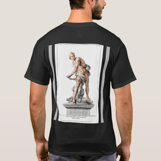 Nicolas Dorignyの版木、銅版、版画でBernini's David Tシャツ (裏面)