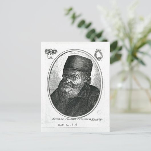 Nicolas Flamelはバルタザール・モンコルネによって刻まれた ポストカード (スタンド正面)