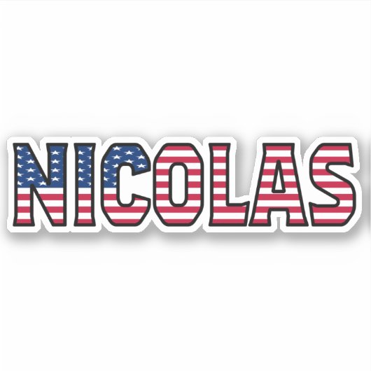 Nicolas Name Vorname USA Sticker Stickerset シール (正面)