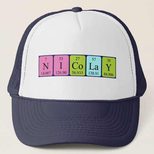 Nicolay周期表名hat キャップ (正面)