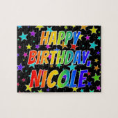 「NICOLE」名、おもしろい「ハッピーバースデー」 ジグソーパズル (横)